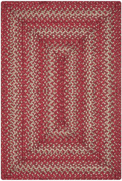 Homespice Apple Pie Jute Red 4x6' Braided Area Rug for Living Room, Bedroom and Dining Room. Pet Friendly. Decor Styles- Farmhouse Rug, Rustic, Vintage, Cottage, Primitive, Country, Boho Rug