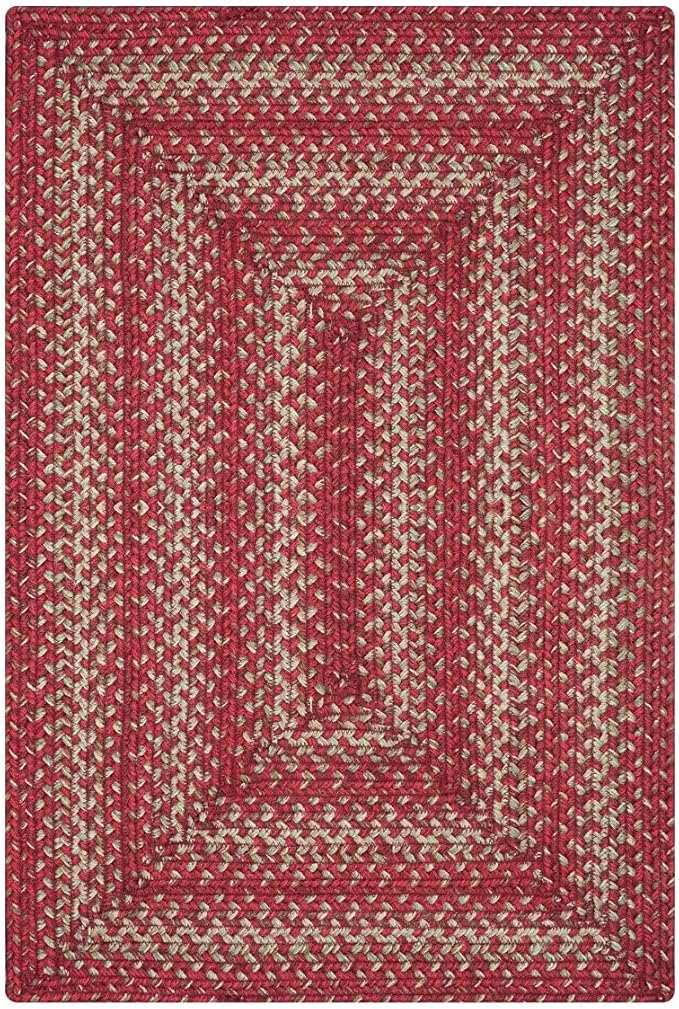 Homespice 2x3' Red Rect. Braided Rug. Apple Pie Red Jute Rug. Uses- Entryway, Kitchen Rugs, Bathroom Rugs. Reversible, Rustic, Country, Primitive, Farmhouse Decor Rug