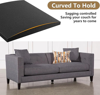 moonoom 22"x22" Couch Cushion Support, Black Sofa Cushion Sagging Repair, Curved High Density Foam Replacement for Furniture Sagging Seat Sectional Loveseat Chair (2 Pcs)