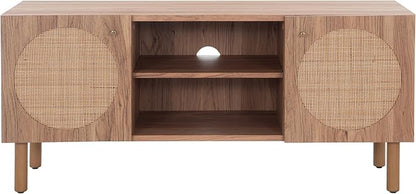 SAFAVIEH Home Collection Ophelia Oak Brown 2-Door 2-Shelf Entertainment Media Stand (Fits up to a 50" Flatscreen TV)