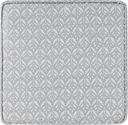 HomePop Home Decor | K7342-A873 | Classic Square Storage Ottoman with Lift Off Lid | Ottoman with Storage for Living Room & Bedroom, Light Grey Print, Large