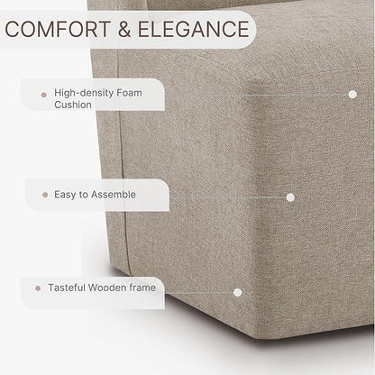 Upholstered Dining Chair with Casters Wingback Modern Side Armless Deskchair with Rollers for Diningroom Bedroom Livingroom Reading Room,Khaki,2 Box