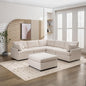 Merax 6-Seater Modern Large U-Shape Sectional Sofa, with Removable Ottomans for Living Room,Beige