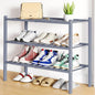 Smiry Shoe Rack, 3 Tier Bamboo Shoe Organizer, Stackable Free Standing Wooden Shoe Storage Shelf for Closet, Entryway, Front Door Entrance, Grey