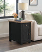 Martin Svensson Home Monterey Chairside Table with Power, Black and Driftwood