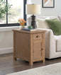 Martin Svensson Home Monterey Chairside Table with Power, Driftwood