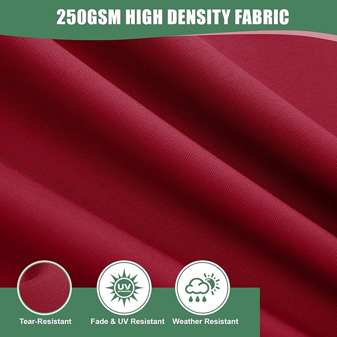 Chaise Lounge Cushions Outdoor Set of 4 - Waterproof and Fade Resistant Sun Lounger Replacement Cushions - Patio Lounger Pads with Removable Cover for Pool, Deck, Lawn, 80 x 26 x 3 Inch, Red