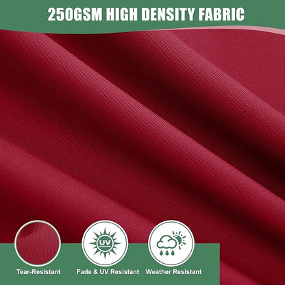 Chaise Lounge Cushions Outdoor Set of 2 - Waterproof and Fade Resistant Sun Lounger Replacement Cushions - Patio Lounger Pads with Removable Cover for Pool, Deck, Lawn, 80 x 26 x 3 Inch, Red