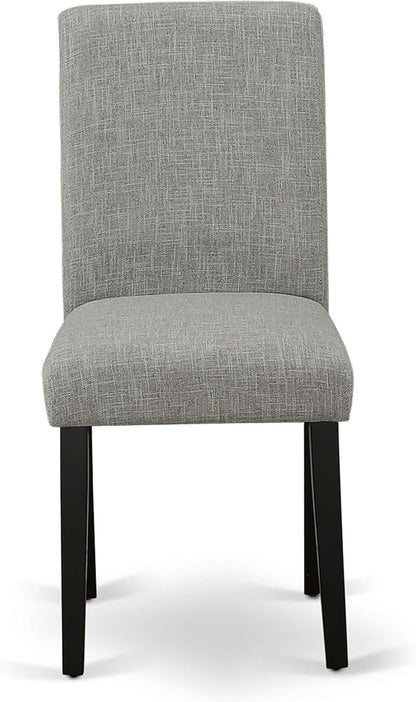 East West Furniture X697AB106-7 7 Piece Kitchen Table Set Consist of a Rectangle Dining Table with X-Legs and 6 Shitake Linen Fabric Parson Dining Chairs, 40x72 Inch, Multi-Color