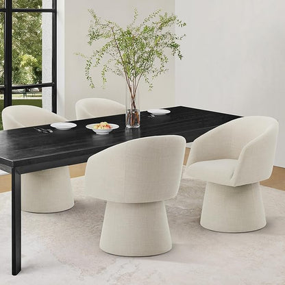 Swivel Dining Chairs Modern Accent Armchair Side Deskchair for Diningroom Vanity Bedroom Livingroom Reading Room,Linen,2 Box