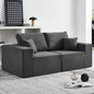 INGEROOM 79" Cloud Couch, Loveseat Sofa with Deep Seat, Modern Plush Corduroy Small Couch for Living Room Bedroom（Dark Gray）