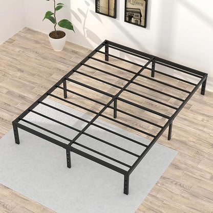 16 Inch California King Bed Frames No Box Spring Need, Platform Cal King Bed Frame with 14 Inch Storage, 3500 lbs Heavy Duty Metal Slats Support, Easy Assembly Mattress Foundation