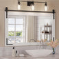 Farmhouse Mirror for Bathroom, 41"x26" White Rustic Bathroom Mirror with Wood Framed Decorative, Rectangle Barn Door Vanity Mirrors for Wall Entryway, Living Room, Courtyard