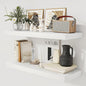 White Floating Shelves 36 Inch Long, 12 Inch Deep Floating Shelves for Wall, 36 x 12 Shelves for Wall Storage & Display, 2" Thick Floating Shelf for Bathroom, Living Room, Bedroom, Set of 2