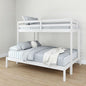 Grain & Grove Bear Twin XL Over Queen Bunk Bed, Sturdy Bunk Bed Frame for Kids, Plywood Bunk with Ladder, Guardrail, and Slats, No Box Spring Required, Brushed White