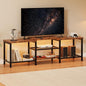 GarveeHome TV Stand with LED Lights for 55/65/75 Inch TV, 67 Inch Large Entertainment Center with Power Outlets, Media Console for Living Room, Bedroom, Vintage Brown