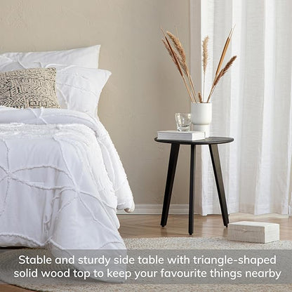 MH London Side Table - Wandsworth Wooden End Table - Exclusively Designed Hand Crafted Small Tables - Contemporary Triangle End Table for Living Room, Bedroom Bedside Tables and Office