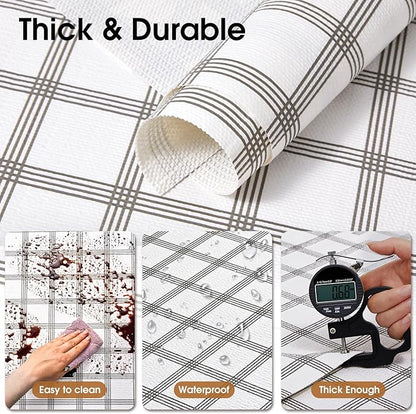 Beautysaid Shelf and Drawer Liner for Kitchen Cabinet, Non Adhesive Non Slip Shelf Paper Waterproof Washable Thickened for Dresser Pantry Shelve Bathroom Protector Liner(Plaid,12 in x 10 FT)