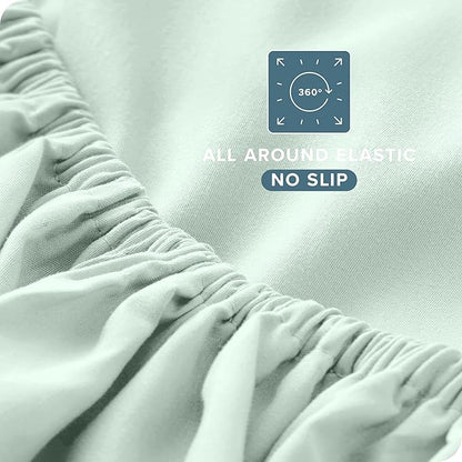 Bare Home Split Head Flex King Sheet Set - 1800 Ultra-Soft Microfiber Bed Sheets - Double Brushed - Deep Pockets - Easy Fit - 4 Piece Set - FlexTop Bedding Sheets (Split Head Flex King, Spring Mint)