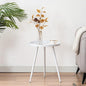 Apicizon 16" Round Side Table, White End Table for Living Room, Bedside, Mid Century Modern Coffee Table or Circle Accent Table for Small Spaces, Metal Nightstand (White)