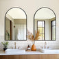 FICTOR Bathroom Mirror for Wall,2 Pack 24”x36” Arched Vanity Bathroom Mirror for Over Sink, Metal Framed with HD Shatter-Proof Glass for Entryway, Living Room,Bedroom(Black)