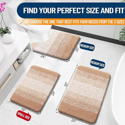 OLANLY Bathroom Rugs Mat 30x20, Extra Soft Absorbent Microfiber Bath Rugs, Rubber Backing, Quick Dry, Machine Washable Bath Mats for Bathroom Floor, Tub and Shower, Home Decor Accessories, Beige