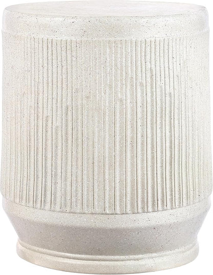 JONATHAN Y TBL1103A Kline 17.5" Mid-Century Modern Brutalist Indoor/Outdoor Accent Table Art Deco, Minimalist, Contemporary, Patio, Garden, Bathroom, Living Room, Cream Terrazzo Finish