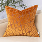 Yangest Orange Yellow Square Throw Pillow Cover Wavy Velvet Cushion Cover Modern Zippered Pillowcase for Sofa Couch Bedroom Living Room Chair, 20 x 20 Inch