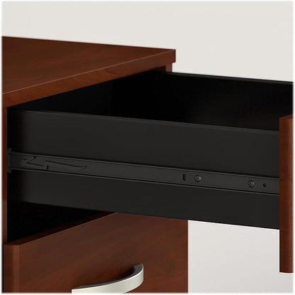 Bush Business Furniture 3 Drawer Mobile File Cabinet - Assembled, Rolling Document Storage for Home or Professional Office, Studio C Collection, Hansen Cherry