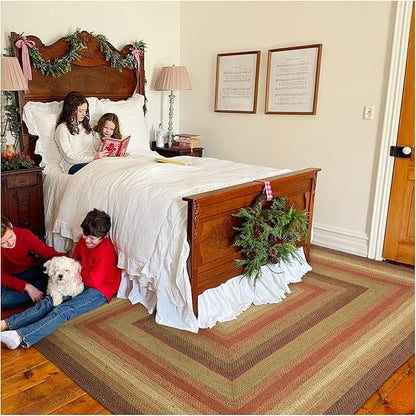 Homespice Gingerbread Jute Brown 4x6' Braided Area Rug for Living Room, Bedroom and Dining Room. Pet Friendly. Decor Styles Farmhouse Rug, Rustic, Vintage, Cottage, Primitive, Country, Boho Rug