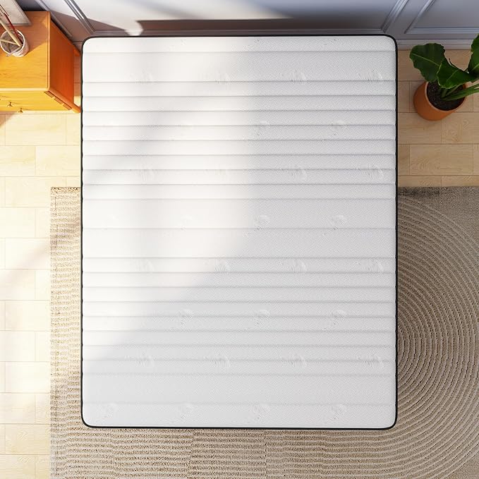 Twin Mattress 12 Inch – Hybrid Memory Foam & Pocket Spring Bed in a Box, Medium Firm, Cooling Comfort & Pressure Relief, 120-Night Trial