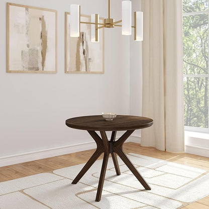 Plank+Beam Verso Round Dining Table, 38 Inch Solid Walnut Kitchen & Dining Room Table