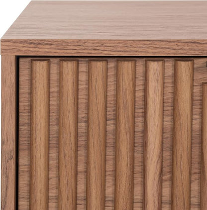 SAFAVIEH Lylia TV Stand for up to 55" Flatscreen – Oak with Black Legs & Handle, 1 Sliding Door, 1 Open Shelf, Entertainment Media Console (MED9617D)