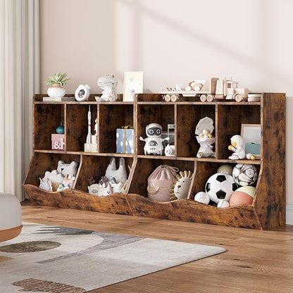 IDEALHOUSE Toy Bookshelf and Bookcase, Multi Shelf with Cubby Organizer Cabinet for Storage Books and Toys, for Bedroom, Playroom, Hallway