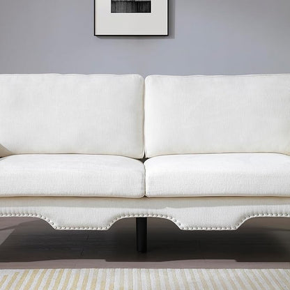 2 Piece Sectional Sofa Set, 2+3 Seat Convertible Couch with Movable Pillows, Upholstered Couches for Living Room, Beige