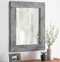 Large Wall Mirror Farmhouse Vintage Rustic Wood Framed Rectangular Mirror Decorative Dressing Table Entrance Bedroom Bathroom Mirror 26"x18"