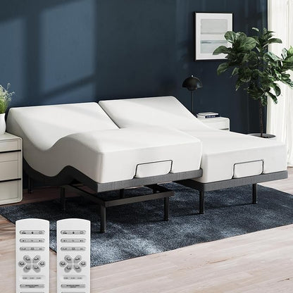 Nectar Ultra Twin XL Adjustable Base & 15” Mattress - Head & Foot Incline - Medium Firm Memory Foam - Cooling Upgrade - 3 Massage Settings - 365-Night Mattress Trial