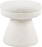 Furniture of America Rami Modern 18-inch Mushroom-Shape Upholstered Ottoman with Tapered Pedestal, Vanity Stool Chair, Small Foot Stool for Bedroom, Living Room, Entryway, Beige
