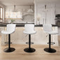YOUNIKE 3 White Bar Stools Modern Swivel Counter Height Bar Chair with Back Adjustable Kitchen Island Faux Leather Padded Barstools taburetes de bar Breakfast sillas para barra de cocina 3PCS