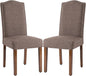 Stylish Upholstered Parsons Dining Chair Kitchen with Silver Nailhead Trim and Sturdy Solid Wood Legs