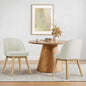 Wooden Dining Chairs Set of 2, Fabric Upholstered Modern Dining Room Chairs with Double-Layer Thick Seat Cushion & Ergonomic Backrest for Restaurant, Kitchen and Café, Beige
