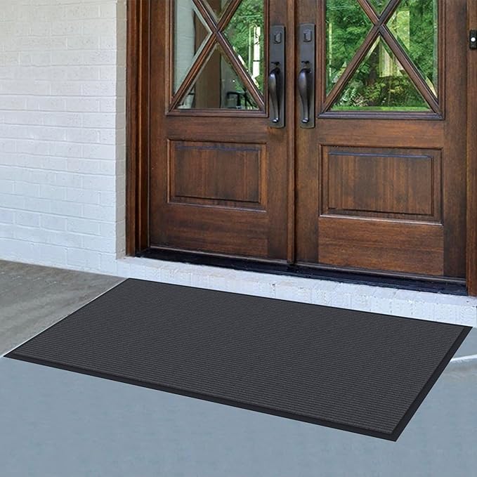 Amyracel Front Door Mat Indoor Outdoor Entrance, 24" x 48" All-Season Waterproof Heavy Duty Doormat for Outside Entry, Stain and Fade Resistant, Low Profile, Easy Clean Patio Entryway Mat