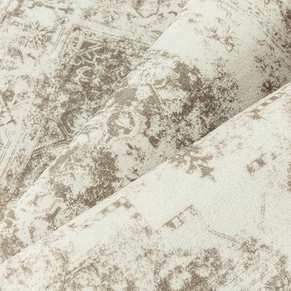 5x7 Washable Area Rug Brown Neutral Carpet for Living Room Bedroom Distressed Vintage Low Pile Soft Non-Slip Lightweight Vacuumable Throw Rug for Dining Room Office Kitchen Dorm