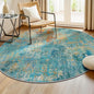 Washable Area Rugs 6ft Non-Slip Modern Abstract Soft for Living Room Entryway Bedroom Nursery, Print Pattern, Teal Blue Green Orange Rust Red Colorful