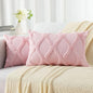 decorUhome Throw Pillow Covers 12x20 Inch Set of 2, Soft Plush Faux Fur Wool Lumbar Light Pink Couch Pillow Covers, Decorative Neutral Pillow Cases for Bed Sofa Living Room Home Decor