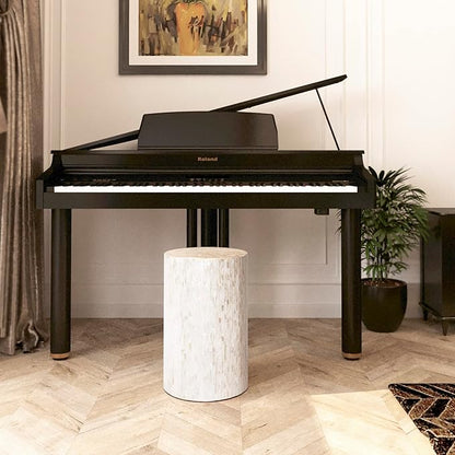 PEMAR Mother of Pearl Cylinder Drum End Table Nacre Side Stool Round Accent Table Coffee Bedside Nightstand and Vanity Stool (Pearl White & Cream)