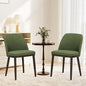 COLAMY Upholstered Dining Chairs Set of 2, Modern Kitchen Chairs with Back, Leather Side Dining Room Chairs with Wood Legs for Kitchen Dining Room Restaurant,Green