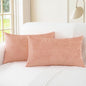 CaliTime Throw Pillow Covers Decorative 16 X 26 Inches Pack of 2 Cozy Chenille Cushion Cases for Couch Sofa Bed Living Room Home Dusty Pink