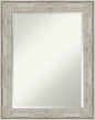 Amanti Art Silver Bathroom Mirror for Over Sink, 29x23 Crackled Metallic Rectangle Vanity Mirror, Medium Rustic Farmhouse Frame, Hangs Horizonally and Vertically, Bathroom Wall Decor, Beveled Edge