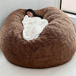 Giant Fur Bean Bag Chair Cover for Kids Adults, (No Filler) Living Room Furniture Big Round Soft Fluffy Faux Fur Beanbag Lazy Sofa Bed Cover (Dark Khaki, 6FT)
